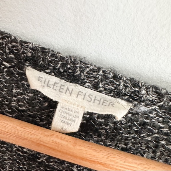 Eileen Fisher black silver metallic sweater - Picture 3 of 5